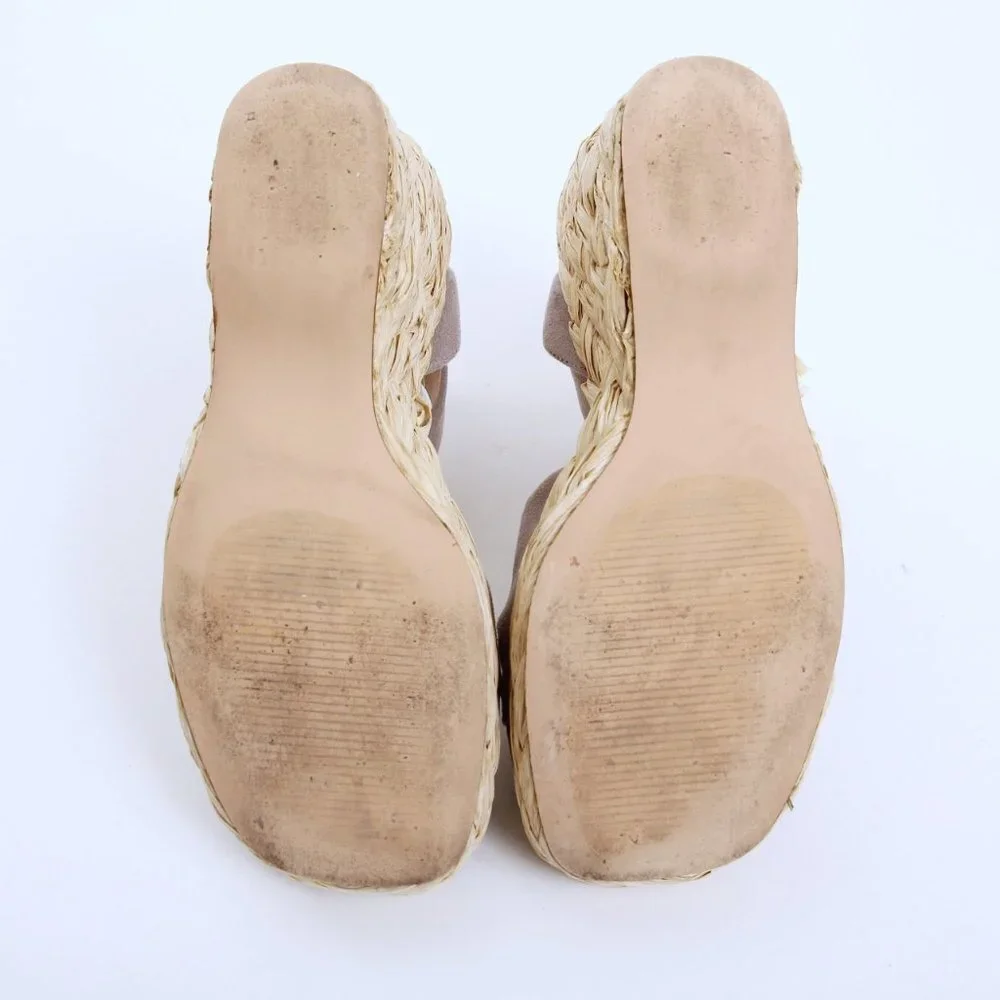 Steve Madden Poloma Textile Wedge Sandals Gray Women‎ Size 7.5